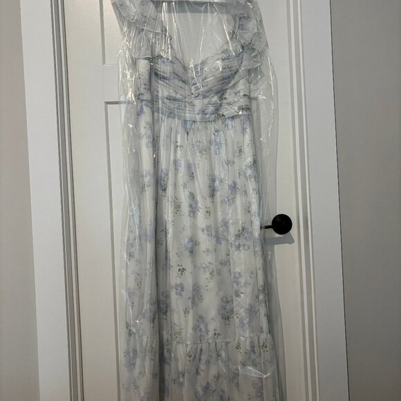 Azazie Anaya Dress in Blue Vintage Floral , Size A14 - Picture 2 of 4